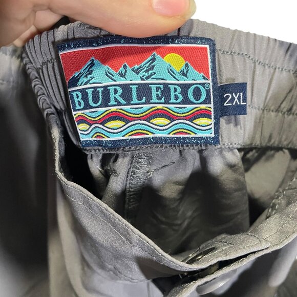 Burlebo Mens 2XL Lightweight Quick-Dry Gray Elastic Waist Shorts - Picture 4 of 5